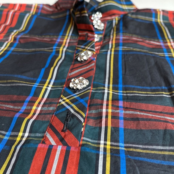 JCrew 🎄embellished tartan popover top - Picture 8 of 10